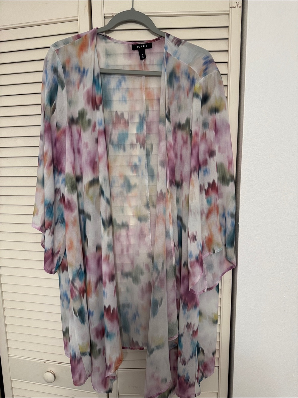 torrid Pastel Watercolor Floral Sheer Kimono